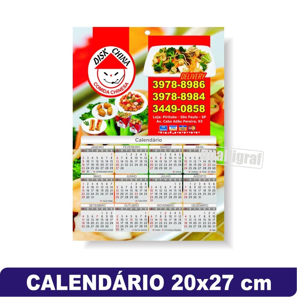 1000 CALENDÁRIOS 20X27
