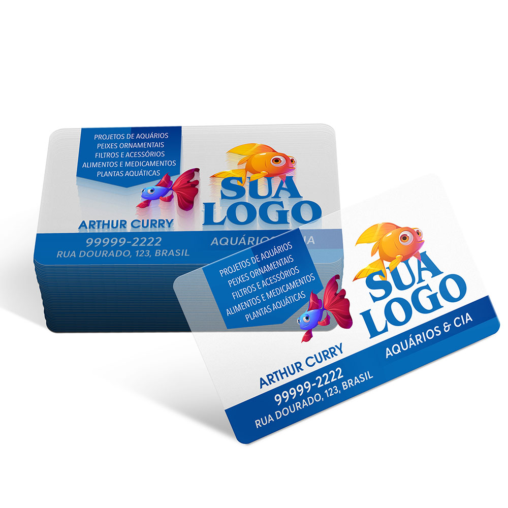 Cartão PVC Translúcido 0,30 mm com Tinta Branca · 86 × 47 mm — 500 unidades