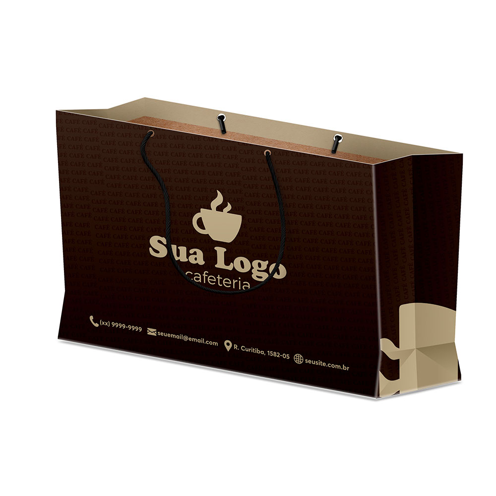 Sacola Duplex 191g Branca Grande Horizontal · L40 × P12 × A35 cm (aprox.) — 250 unidades