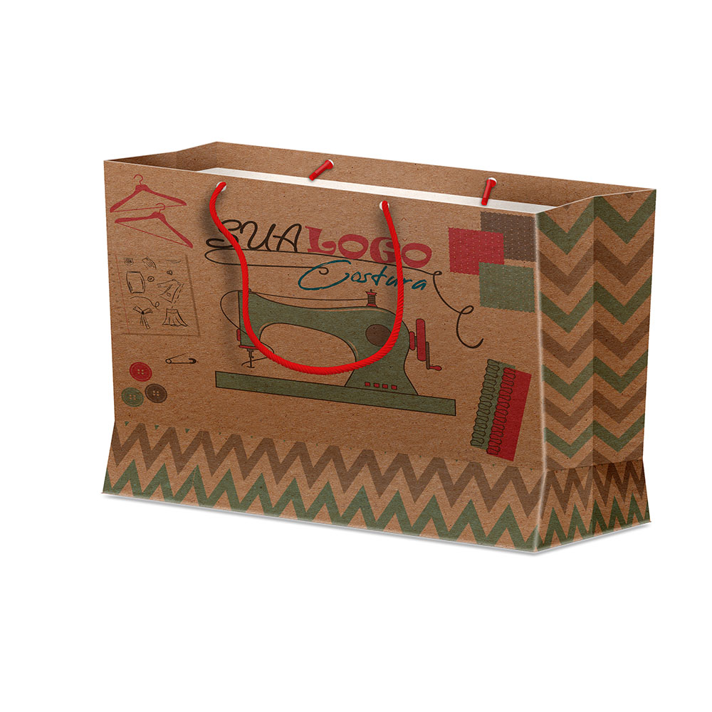 Sacola Duplex 191g Pardo Média Horizontal · L30 × P8 × A22 cm (aprox.) — 1.000 unidades