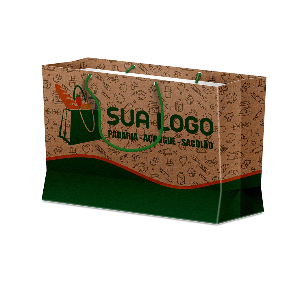 Sacola Duplex 191g Pardo Média Horizontal · L30 × P8 × A22 cm (aprox.) — 10.000 unidades