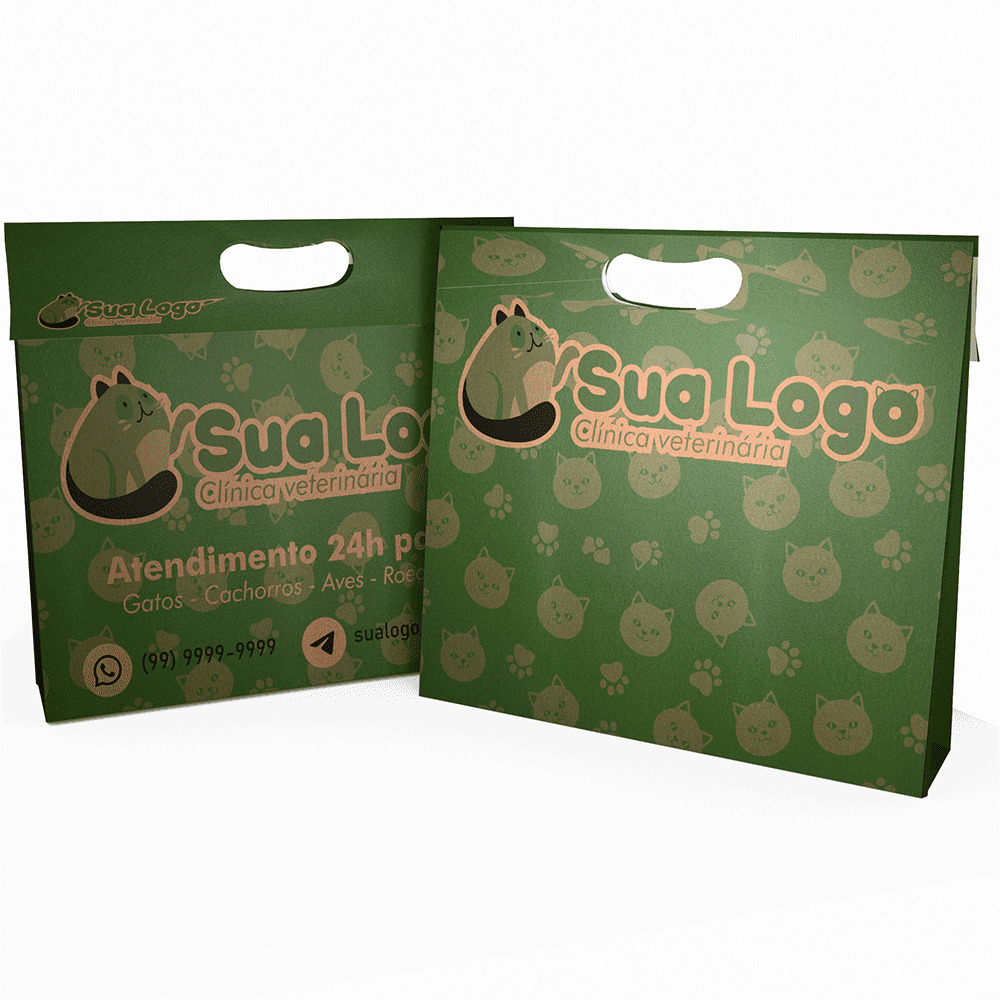 Sacola Duplex 210g Pardo Boca Palhaço Horizontal · L30 × P8 × A22 cm (aprox.) — 2.500 unidades